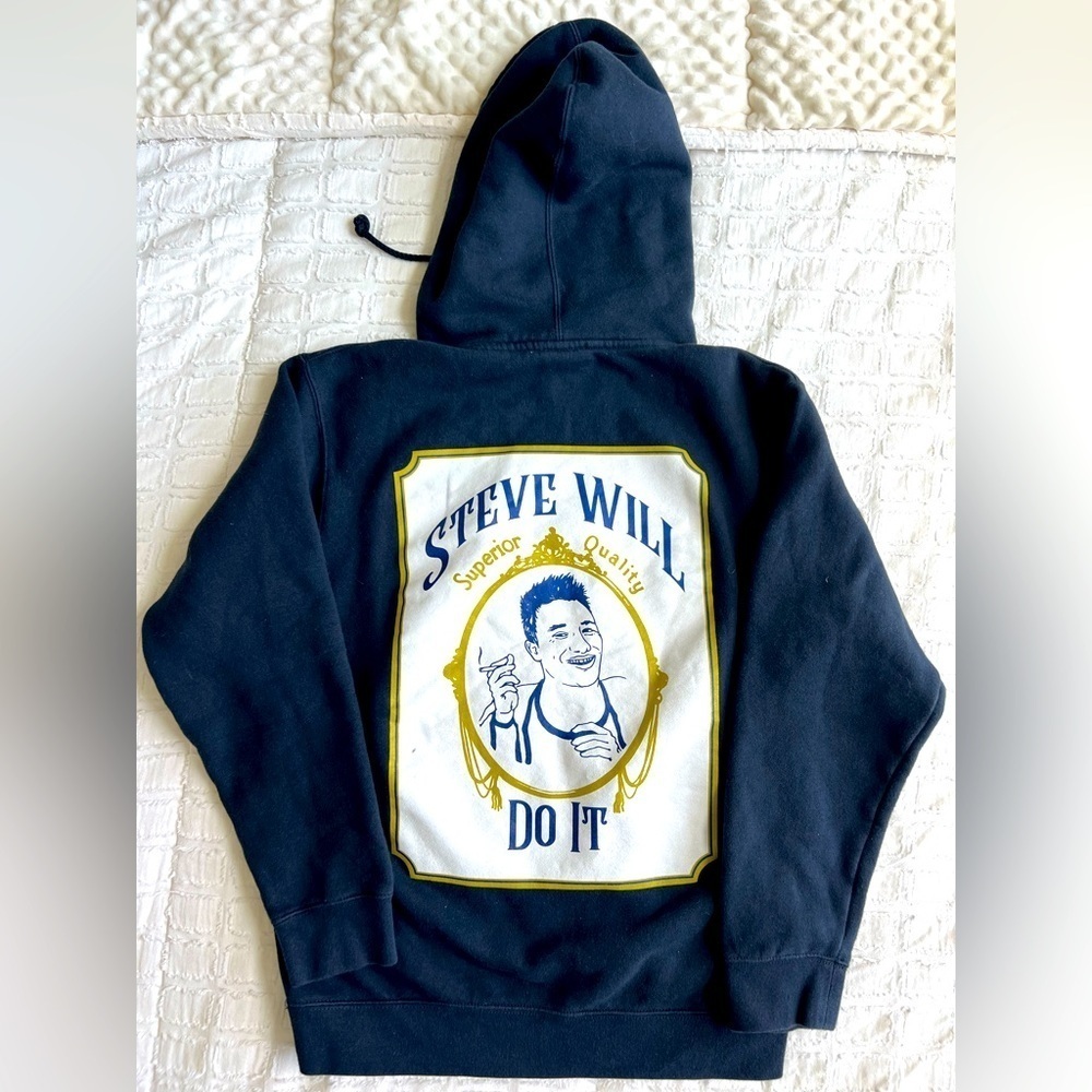 Full Send Steve Will Do It Navy Hoodie Independent Trading Co Sweatshirt Small